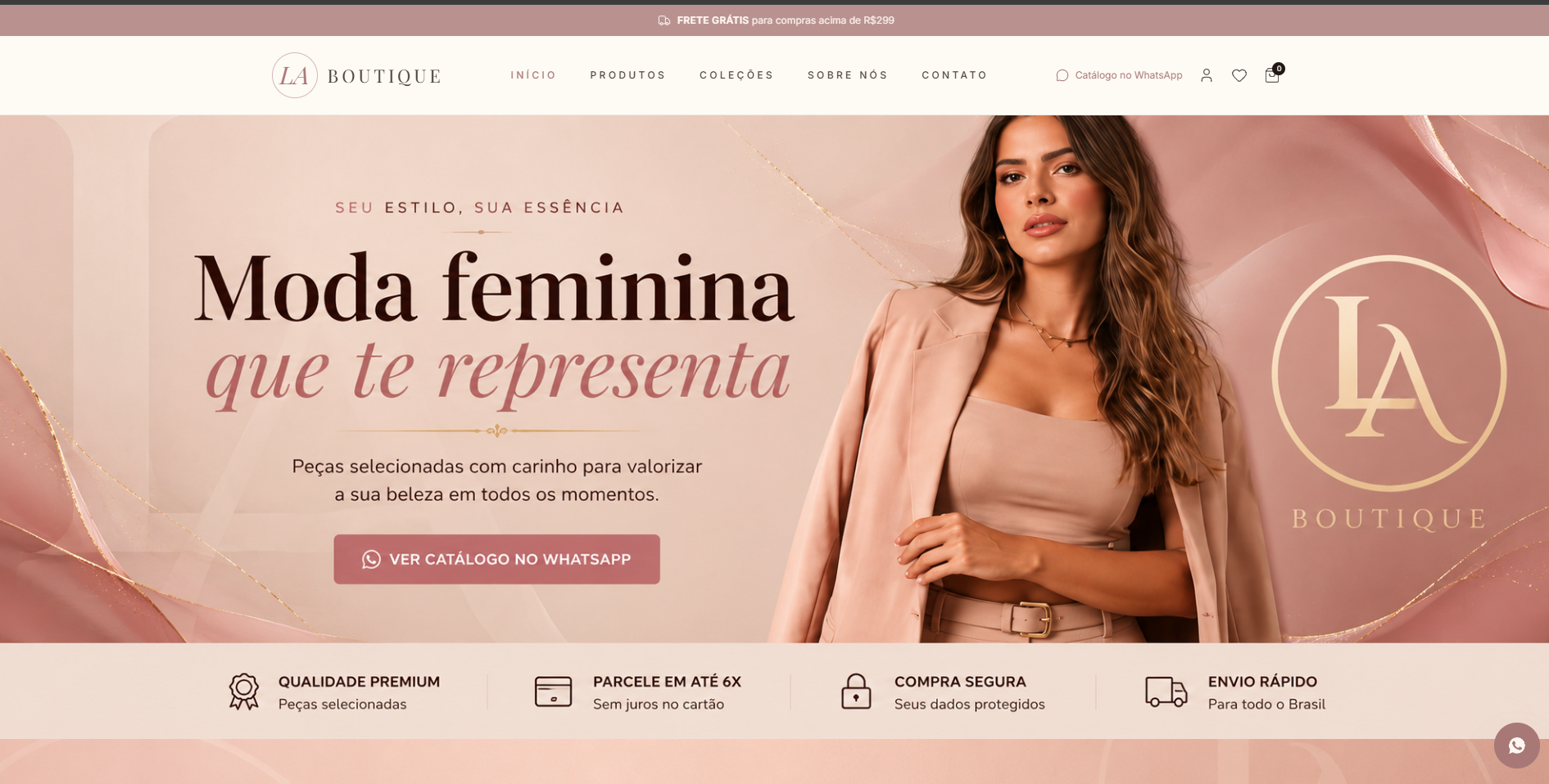 Landing page entregue para LA Boutique