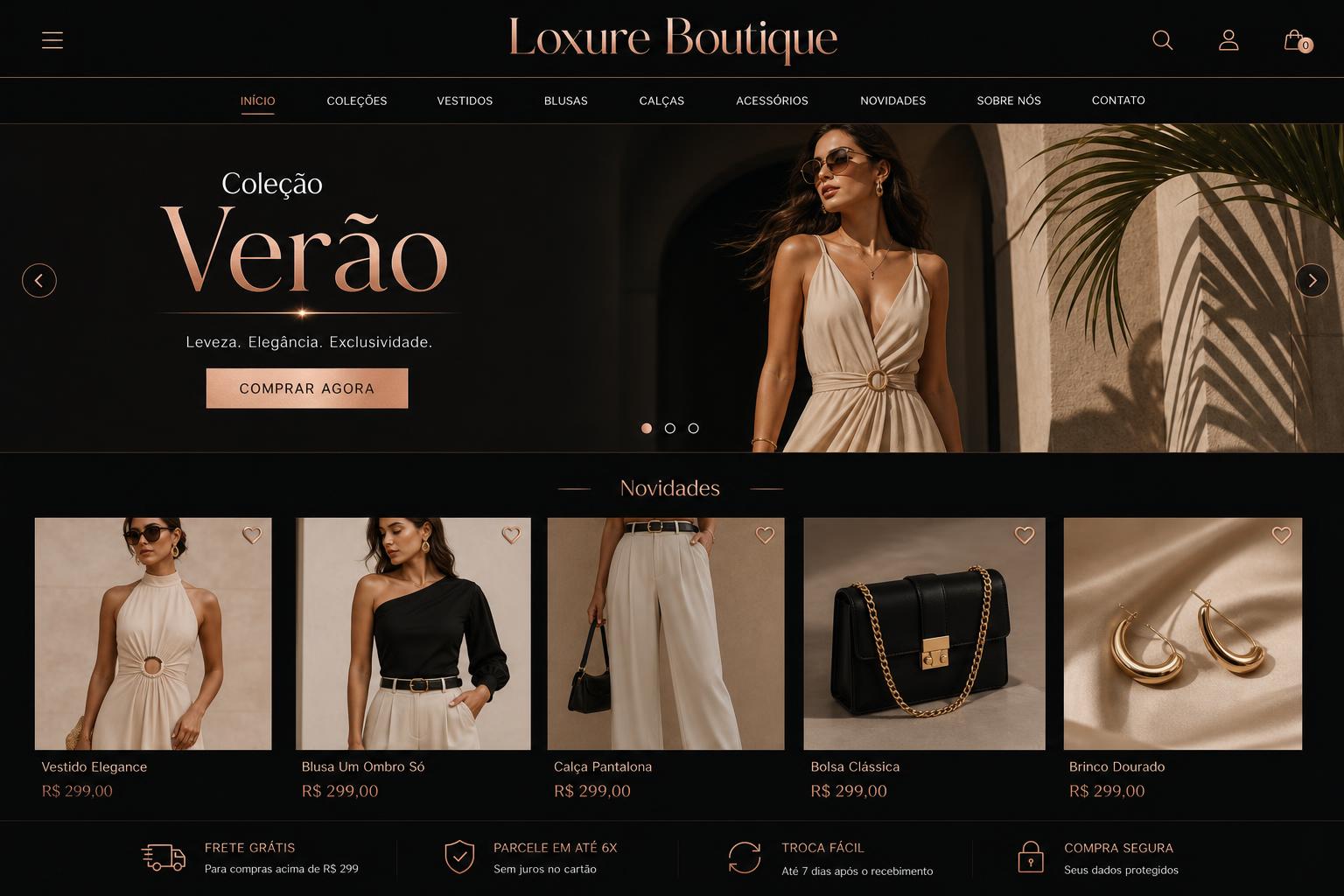 Projeto Loxure Boutique desenvolvido pela NEXUS.DIGITAL